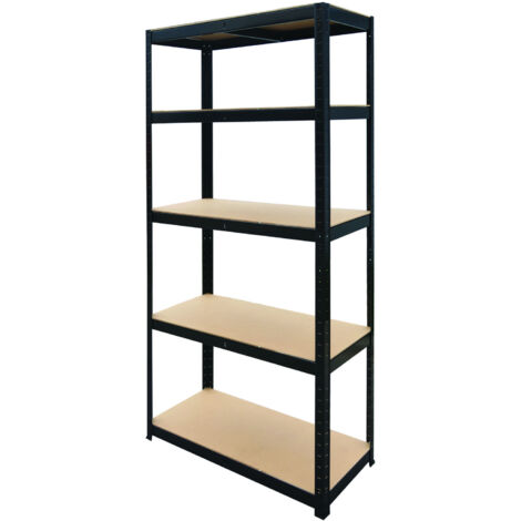 SCAFFALE IN ACCIAIO VERNICIATO 5 PIANI in legno mdf - 90X40XH180 BRIXO BLACK 150