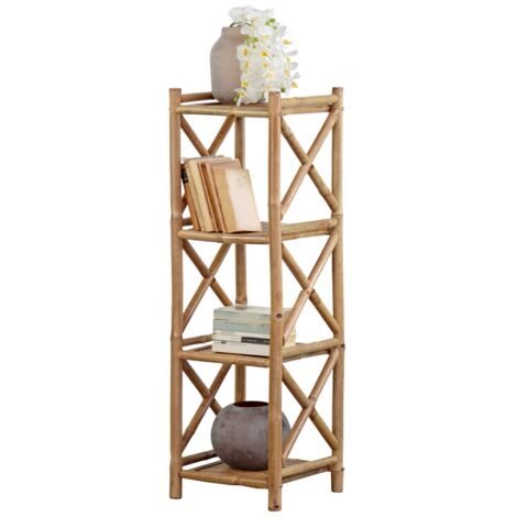 Scaffale in bambù 4 ripiani 35x35x115 cm