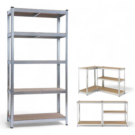 SCAFFALE IN KIT 5 PIANI BRIXO H.180 SILVER 150
