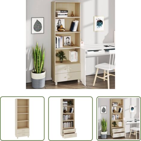 Scaffale in legno -  Credenza HAMAR ambra 60x35x180 cm in Legno Massello di Pino