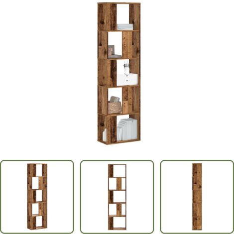Scaffale in legno -  Libreria 5 Ripiani Legno Vecchio 45x23,5x162,5cm Multistrato