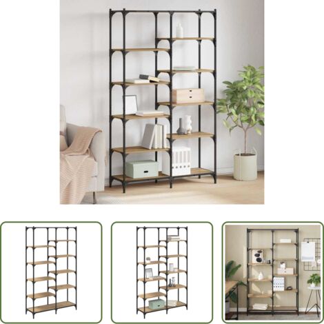 Scaffale in legno - Libreria rovere artigianale 100 x 32 x 170 cm Legno multistrato