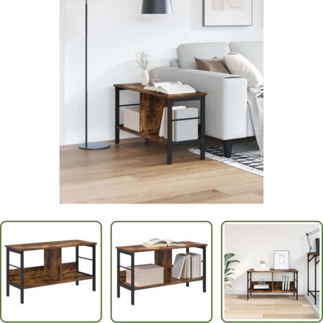Scaffale in legno -  Libreria Rovere fumé 82 x 32 x 47 cm Legno multistrato