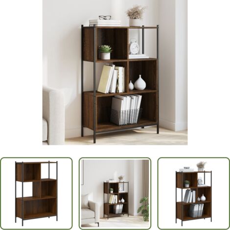 Scaffale in legno -  Libreria Rovere Marrone 72x28x109 cm in Legno Multistrato