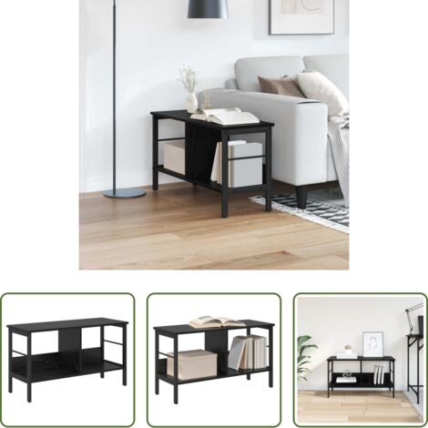 Scaffale in legno - Libreria Rovere Nero 82 x 32 x 47 cm Legno multistrato