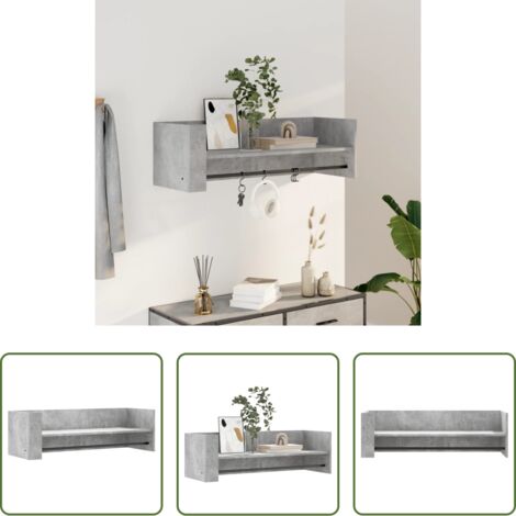 Scaffale in legno multistrato -  Scaffale a Muro Grigio Cemento 100x35x30,5 cm Legno Multistrato