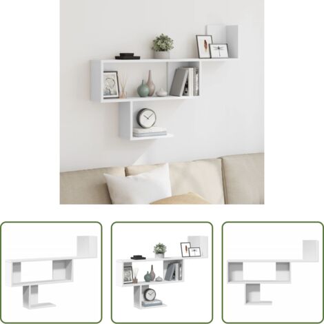Scaffale in legno multistrato -  Scaffale a Parete Bianco 100x15x70 cm in Legno Multistrato