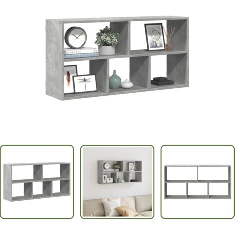 Scaffale in legno -  Scaffale a Muro Grigio Cemento 100x25x50 cm Legno Multistrato