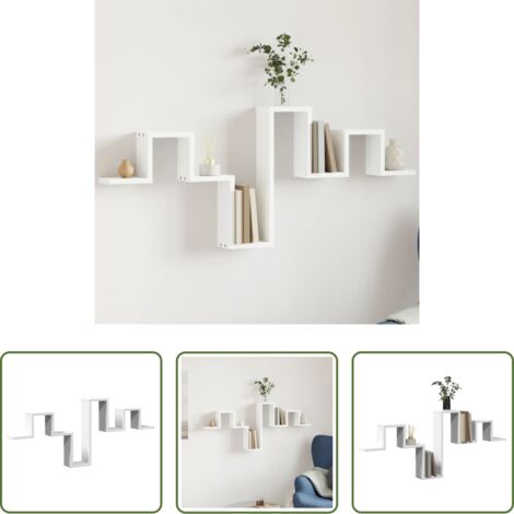 Scaffale in legno -  Scaffale a Parete Bianco 104,5x10x43 cm in Legno Multistrato