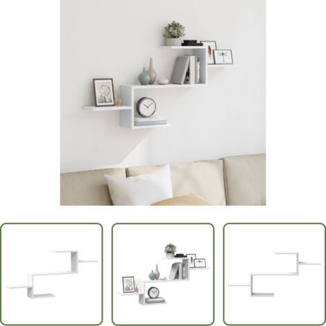 Scaffale in legno -  Scaffale a Parete Bianco 104x15x49 cm in Legno Multistrato