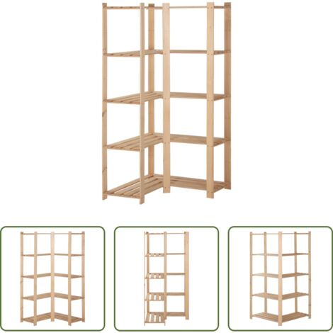 Scaffale in legno -  Scaffale ad Angolo 5 Livelli 82,5x82,5x170 cm Massello di Pino
