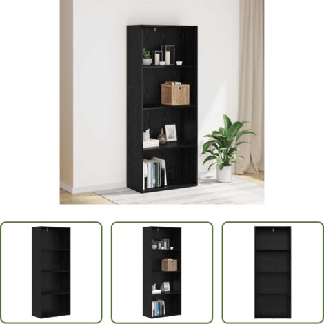 Scaffale in legno -  Scaffale Autoportante Rovere Nero 60 x 30 x 151,5 cm