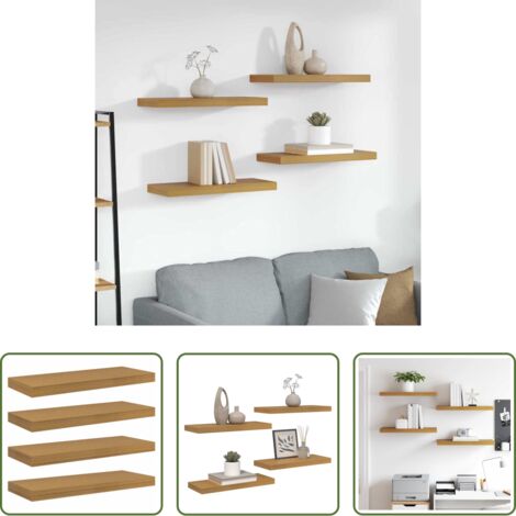 Scaffale in legno -  Scaffale da parete 4 pcs Beige 50 x 23 x 4 cm Legno multistrato