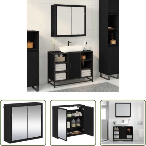 Scaffale in legno -  Scaffale da parete con lo scaffale Rovere Nero 65 x 20 x 60 cm