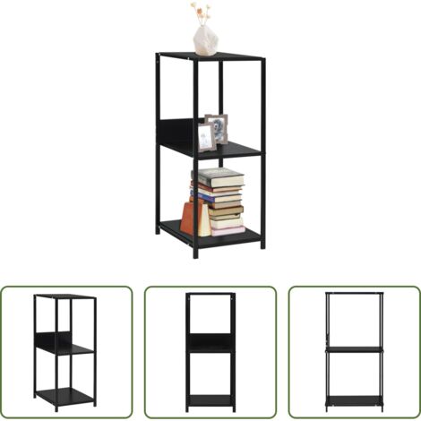 Scaffale in legno -  Scaffale Libri Piccolo Dritto Nero 33,5x39,6x79,7cm Multistrato