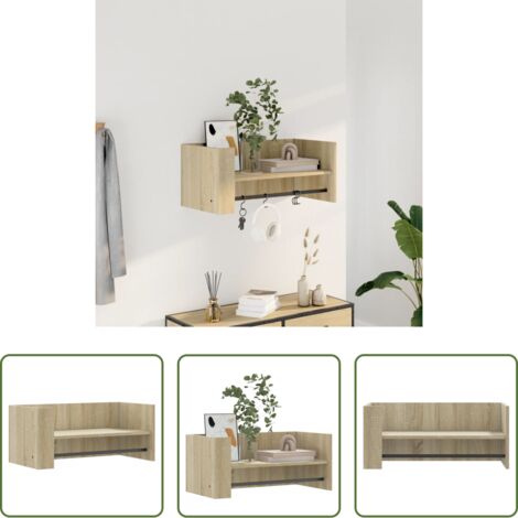 Scaffale in legno -  Scaffale Parete Rovere Sonoma 70,5x35x30,5 cm Legno Multistrato