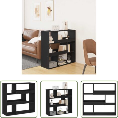 Scaffale in legno -  Scaffale per Libri Rovere Nero 100 x 33 x 94,5 cm