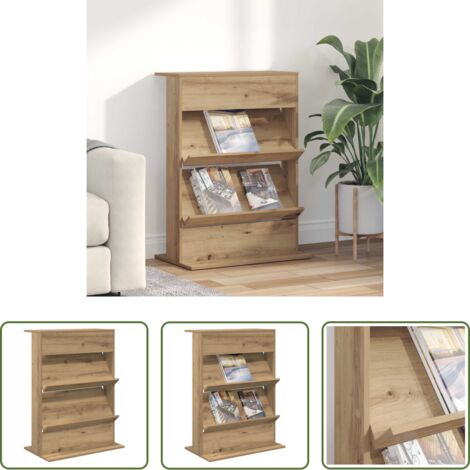 Scaffale in legno -  Scaffale per riviste Rovere artigianale 70 x 41 x 96 cm