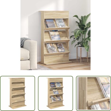 Scaffale in legno -  Scaffale per riviste Rovere Sonoma 70 x 41 x 126 cm