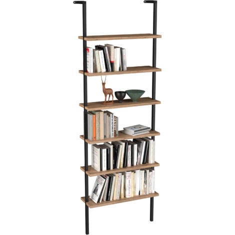 EBUY24 Scaffale in legno VCM Mensola salvaspazio Dimensioni:A. 183 x L. 60 x P. 20 cm Elegante Mensola Appendino Scaffale di stoccaggio Libreria Parete - Insasi 6 (Rovere Miele)