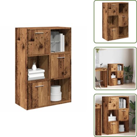 Scaffale in legno - vidaXL Libreria Legno Antico 60,5x30x90 cm in Legno Multistrato - Libreria con scomparti