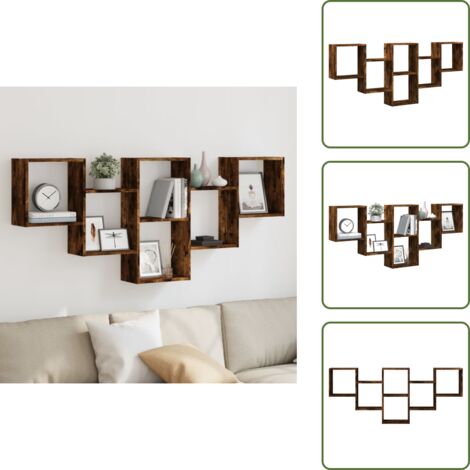 Scaffale in legno - vidaXL Mensola a Muro Rovere Fumo 159x18x66 cm in Truciolato - Parete con scaffale