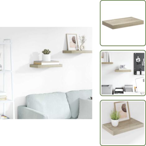 Scaffale in MDF - vidaXL Scaffale a Parete Rovere 40x23x3,8 cm in MDF - Scaffale rovere