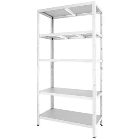 scaffale in metallo 5 ripiani grima "rako" bianco 400 kg 100x40x188 cm