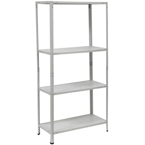 Scaffale in metallo BIANCO 4 ripiani H145x75X30 mobile ufficio ripostiglio magazzino  scaffalatura con portata 40 kg a mensola