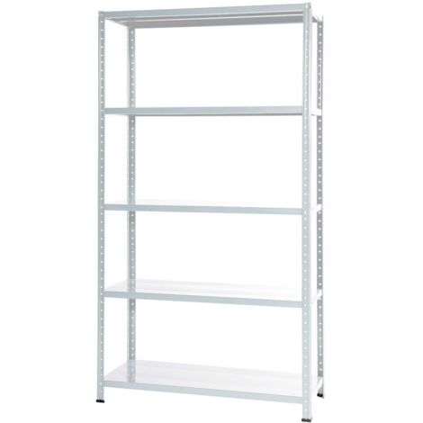 SCAFFALE IN METALLO BIANCO ETTORE KIT BULLONI 100 X 40 X H 187 CM CON 5 RIPIANI