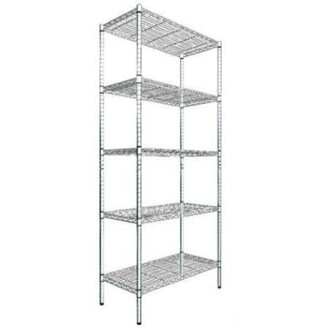 KING HOME Scaffale in metallo cromato 5 ripiani - cm 60x35x180h