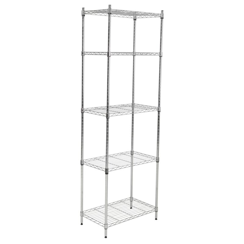 Image of Scaffale in metallo cromato 5 ripiani, 59x34x174 cm