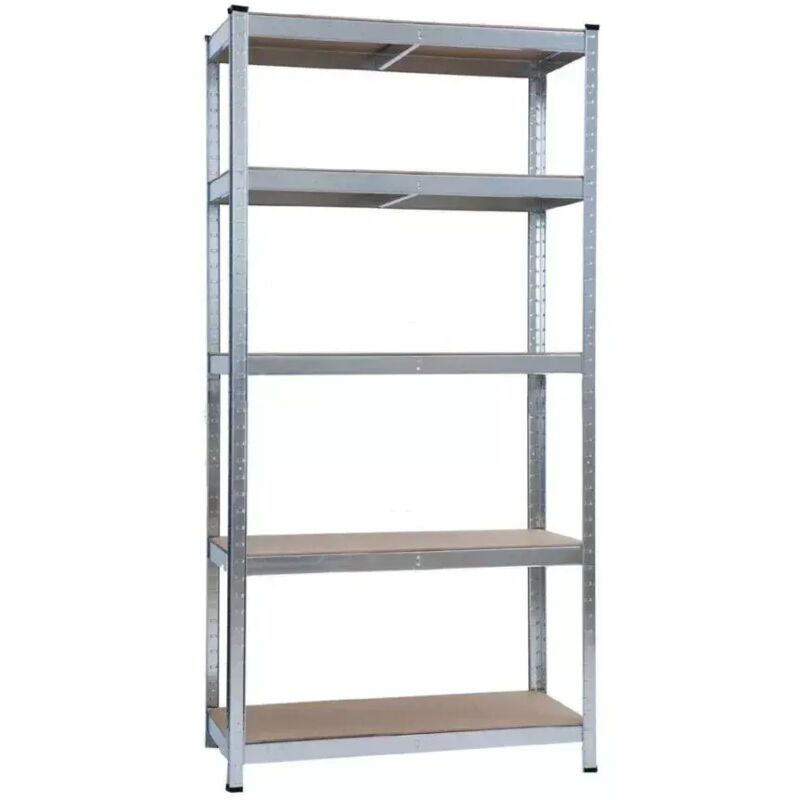 Scaffale metallico regolabile 5 ripiani essenza 180x90x40 cm