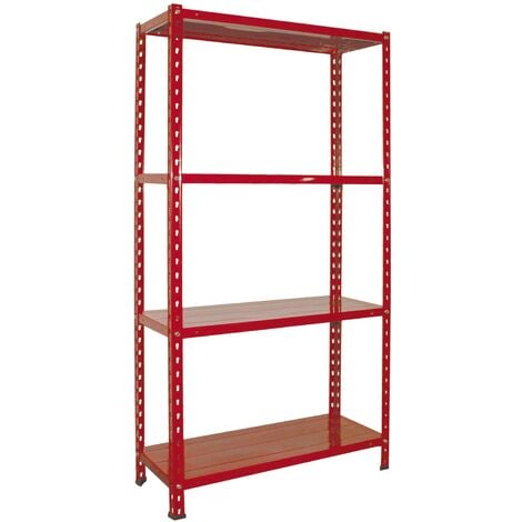 Scaffale in metallo resistente con 4 ripiani 75x30x150 cm -  Red