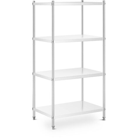 Scaffale In Metallo Scaffalatura In Acciaio Inox 90x60x180cm 200kg - Grigio