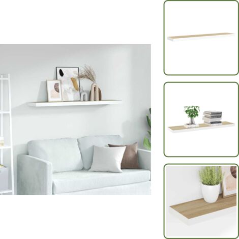 Scaffale in metallo - vidaXL Scaffale a Parete Rovere e Bianco 120x23,5x3,8 cm in MDF - Scaffale per collezioni