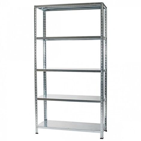 SCAFFALE IN METALLO ZINCATO ETTORE KIT BULLONI 100 X 40 X H187 CM CON 5 SCAFFALI