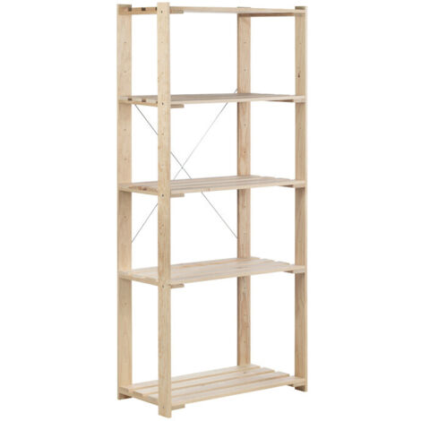 SCAFFALE IN PINO NOVA 5 RIP. CM 76,5X38,5X174,5 H- 1,0 pz