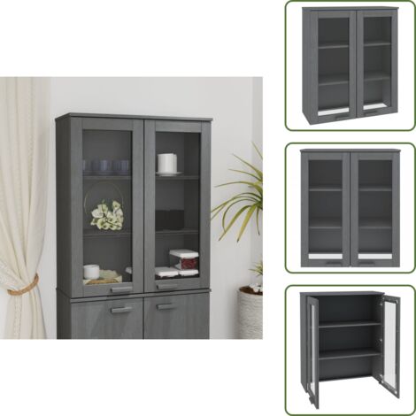 Scaffale in pino - vidaXL Scaffale Superiore per Credenza Grigio Scuro 85x35x100 cm Pino -