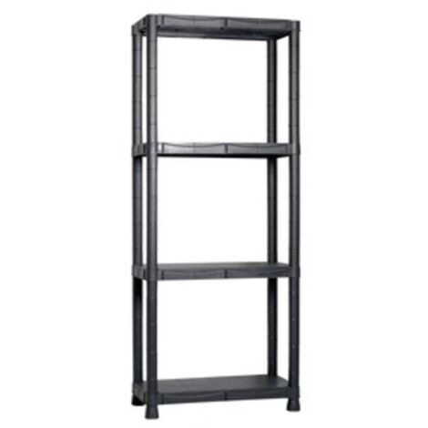 Scaffale in resina con 4 ripiani 60x30xh143 cm - nero KRONOS4