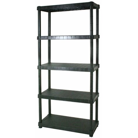 Scaffale in resina con 5 ripiani colore nero portata 250 kg misure 80x40x188H cm