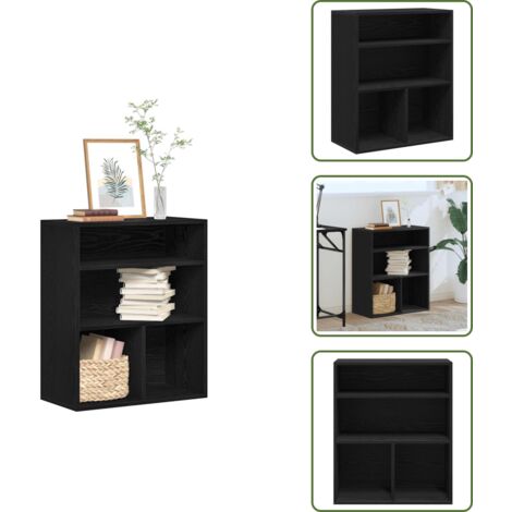 Scaffale in truciolato - vidaXL Libreria Nera 60x30x71,5 cm in Legno Multistrato - Libreria multifunzione