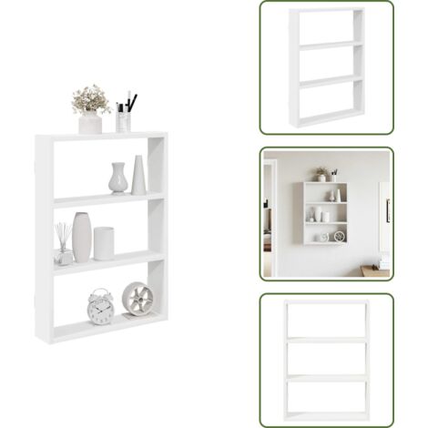 Scaffale in truciolato - vidaXL Scaffale a Parete Bianco 43x9x60 cm in Legno Multistrato - Scaffale per casa