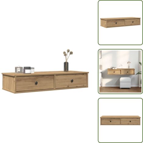 Scaffale in truciolato - vidaXL Scaffale a Parete con Cassetti Rovere 100x37,5x19 cm Truciolato - Scaffale rovere