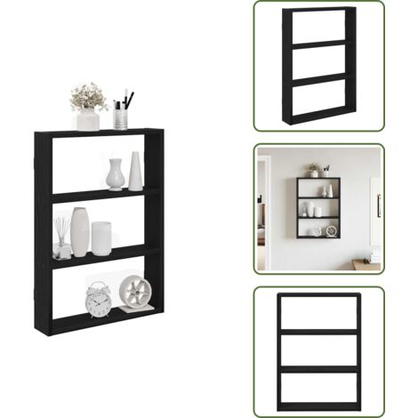 Scaffale in truciolato - vidaXL Scaffale a Parete Nero 43x9x60 cm in Legno Multistrato - Scaffale per casa