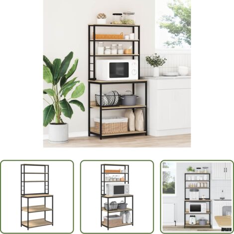 Scaffale industriale -  Mensola da cucina Rovere Sonoma 80 x 40 x 168 cm
