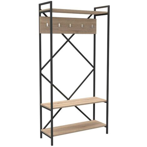 Scaffale ingresso appendiabiti Kety metallo colore antracite