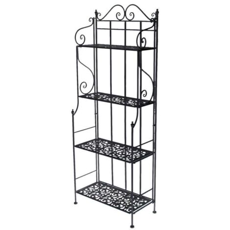 Scaffale Jessica 4 Piani in metallo 59x29x(h)158cm Nero