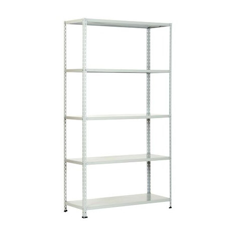 Scaffale kit 5 ripiani aste intere prometal vern grigio cm 40x 90 h.cm 200