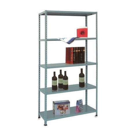 Scaffale kit 5 ripiani aste intere prometal vern grigio cm 40x100 h.cm 200